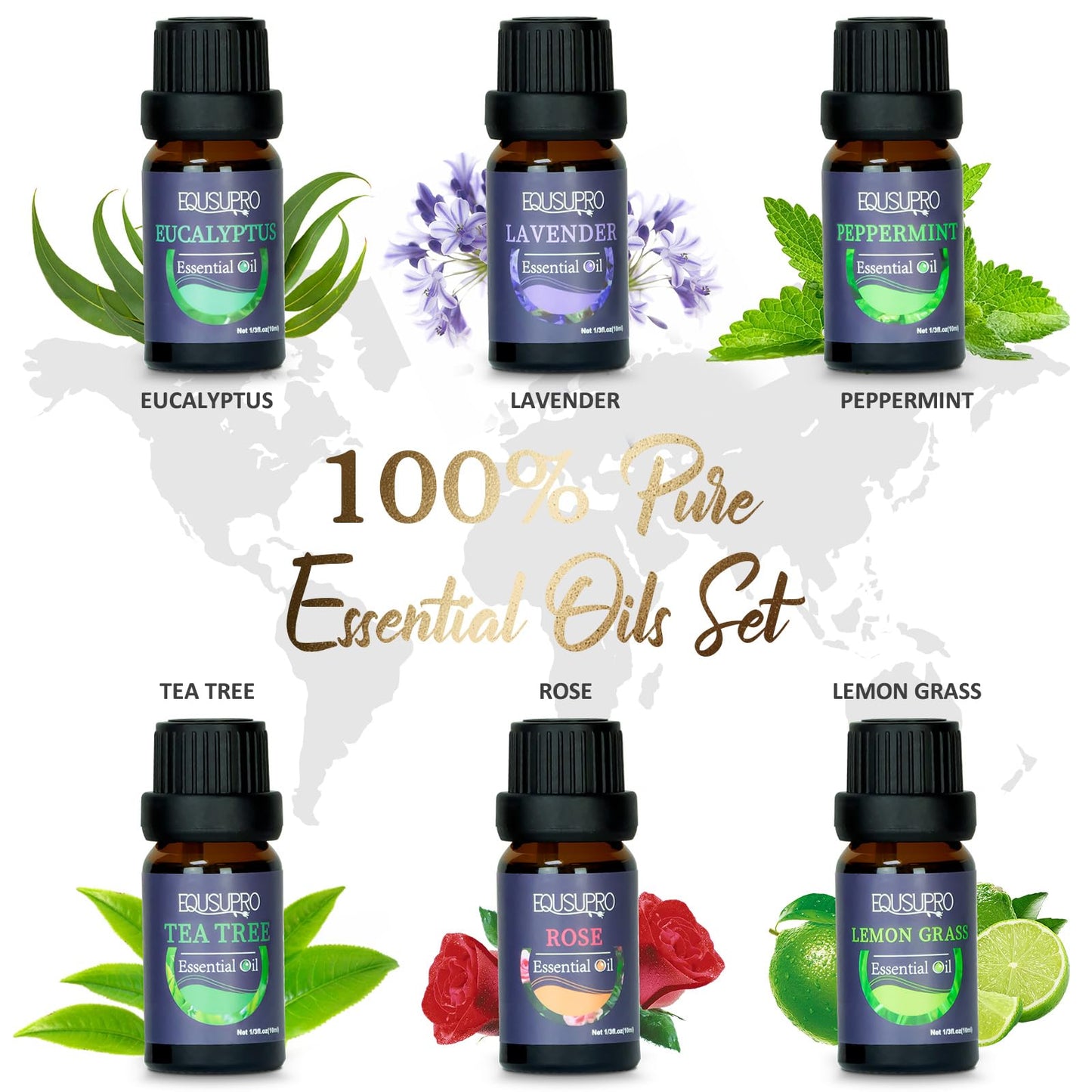 Oil Diffuser with Essential Oils Set – Aromatherapy Diffuser 150ml with 6 Essential Oils Set, Diffuser for Essential Oils, Auto Off Protection 7 Colors Night Light Gifts for Mom(Diffuser & Oils Set)