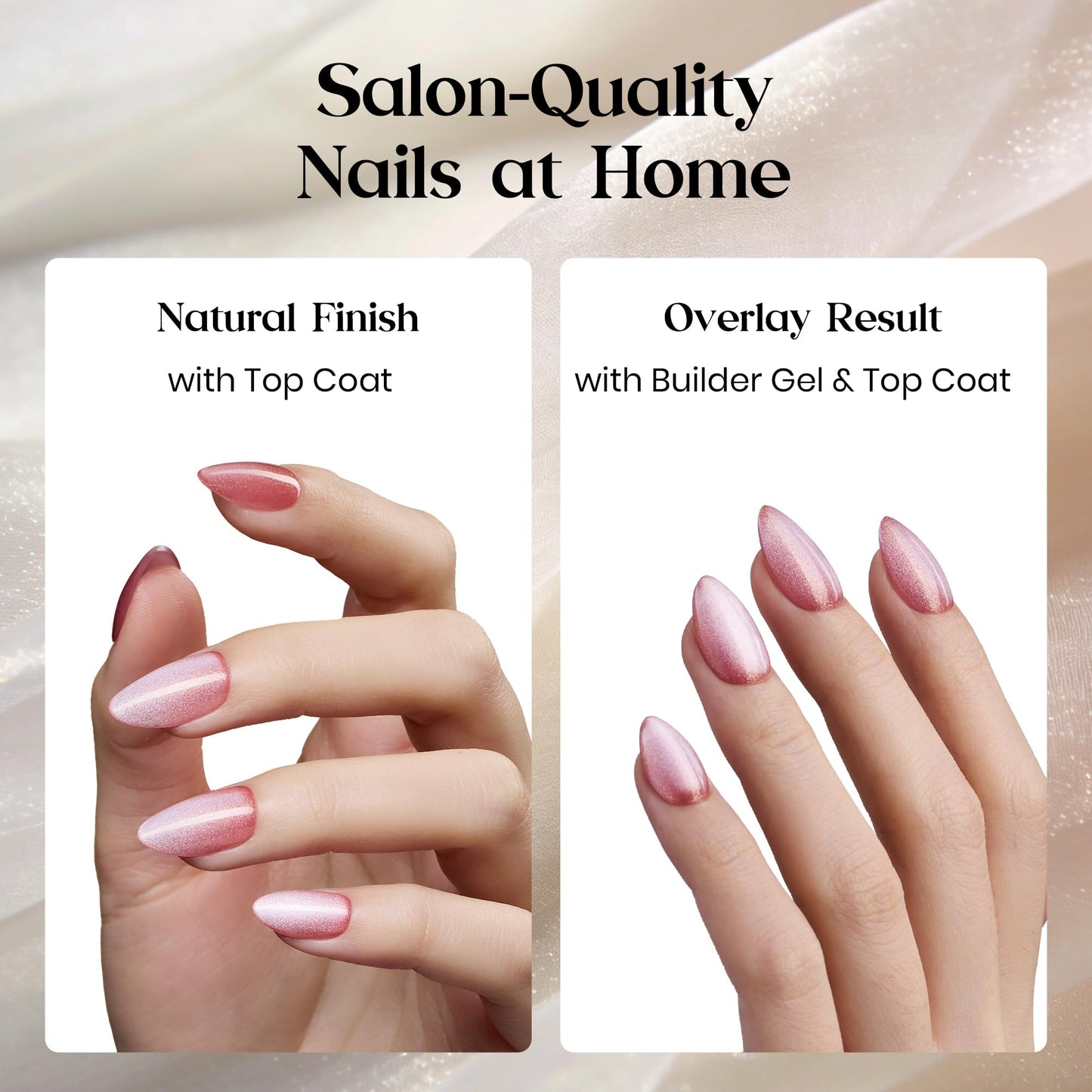 Beetles Motion Glow Nail Tips, 160PCS 16 Sizes Short Almond Cat Eye Magnet Soft Gel Blossom & UV LED Nail Lamp, Candy White 30/60/90s Timer Countdown Smart Sensor Dryer