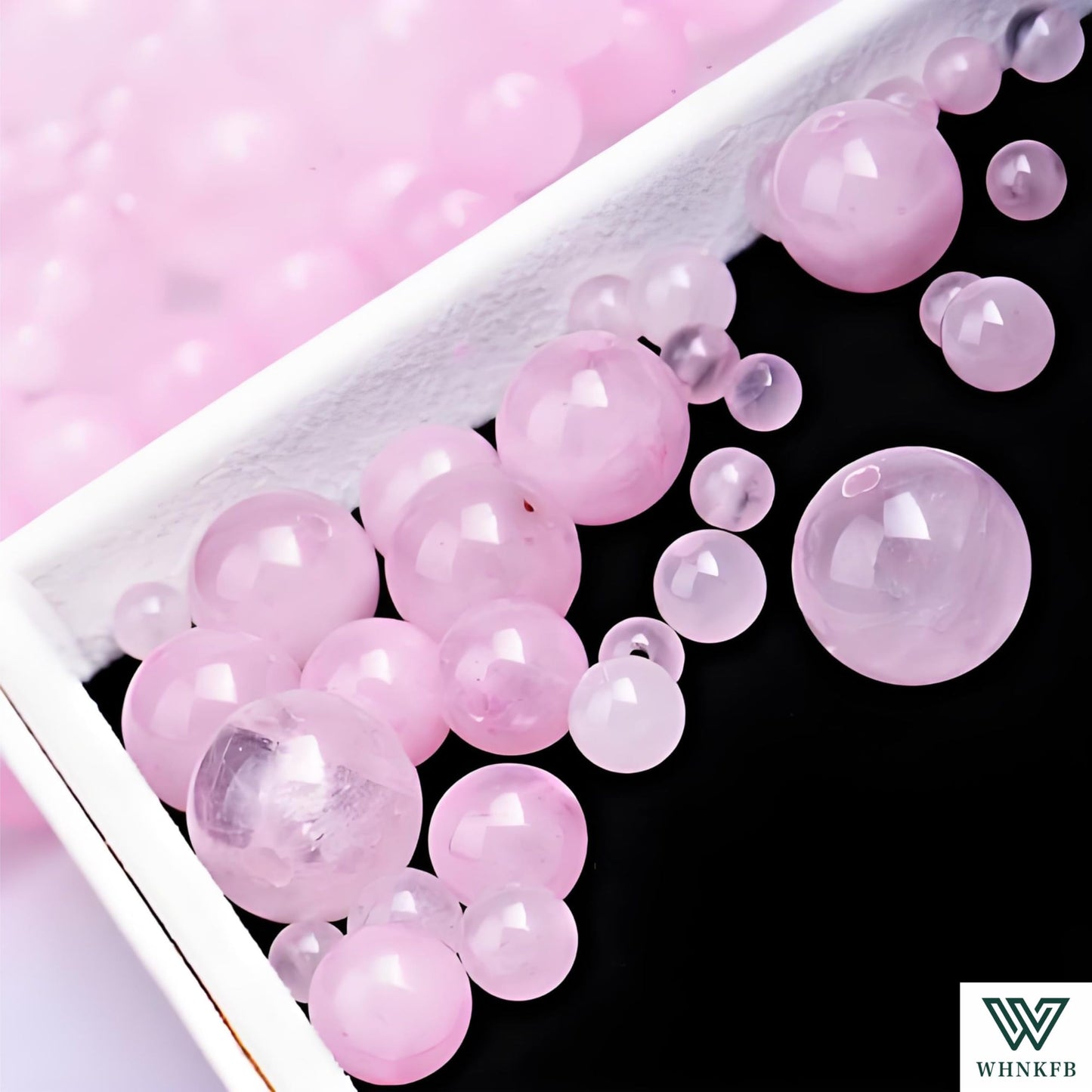 WHNKFB 10mm 50PCS Natural Full-Bodied Rose Quartz Round Beads, Opaque Loose Pink Crystal Beads for Jewelry Making Craft - 4mm 6mm 8mm 10mm Options with Free Elastic Cord