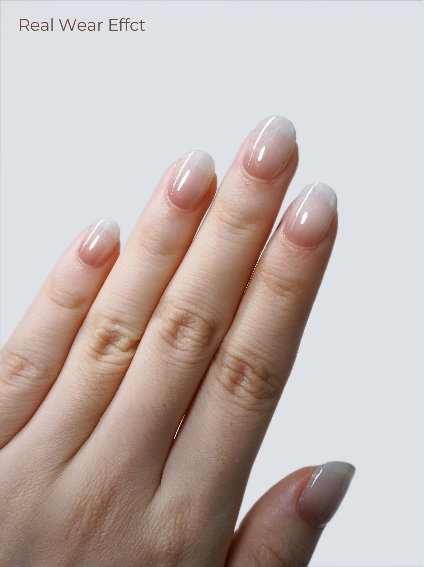Beaolata Real Gel Nail Strips (No UV Light Needed) - 44Pcs Salon Quality Nail Stickers - Long Lasting Polish Wraps for Women, Easy Apply & Remove (Sheer Blush Pink)