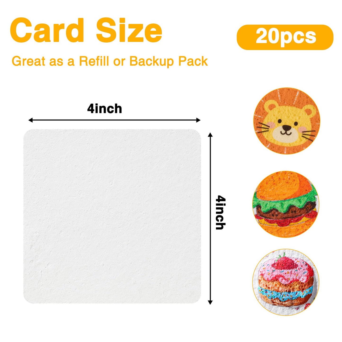 RuiHawk Magic Foam Paper Refill 20 Sheets - 4 x 4 Inch Magic Foam Texture Painting Kit for 3D Art, Compatible with Art Paper & Most Kids Painting Kits, DIY Craft Art Supplies