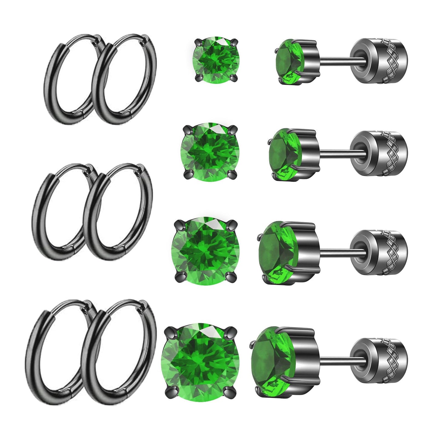 ZQGOFPT 7 Pairs 𝐓𝐢𝐭𝐚𝐧𝐢𝐮𝐦 𝐒𝐜𝐫𝐞𝐰 𝐁𝐚𝐜𝐤 Earrings for Women Men, 𝐒𝐮𝐫𝐠𝐢𝐜𝐚𝐥 Stainless 𝐒𝐭𝐞𝐞𝐥 Hoop Huggie 𝐄𝐚𝐫𝐫𝐢𝐧𝐠𝐬 Rainbow 5A 𝐂𝐮𝐛𝐢𝐜 𝐙𝐢𝐫𝐜𝐨𝐧𝐢𝐚 Stud Earrings Set Multiple Cartilage 𝐏𝐢𝐞𝐫𝐜𝐢𝐧𝐠 Sleeper Jewelry for