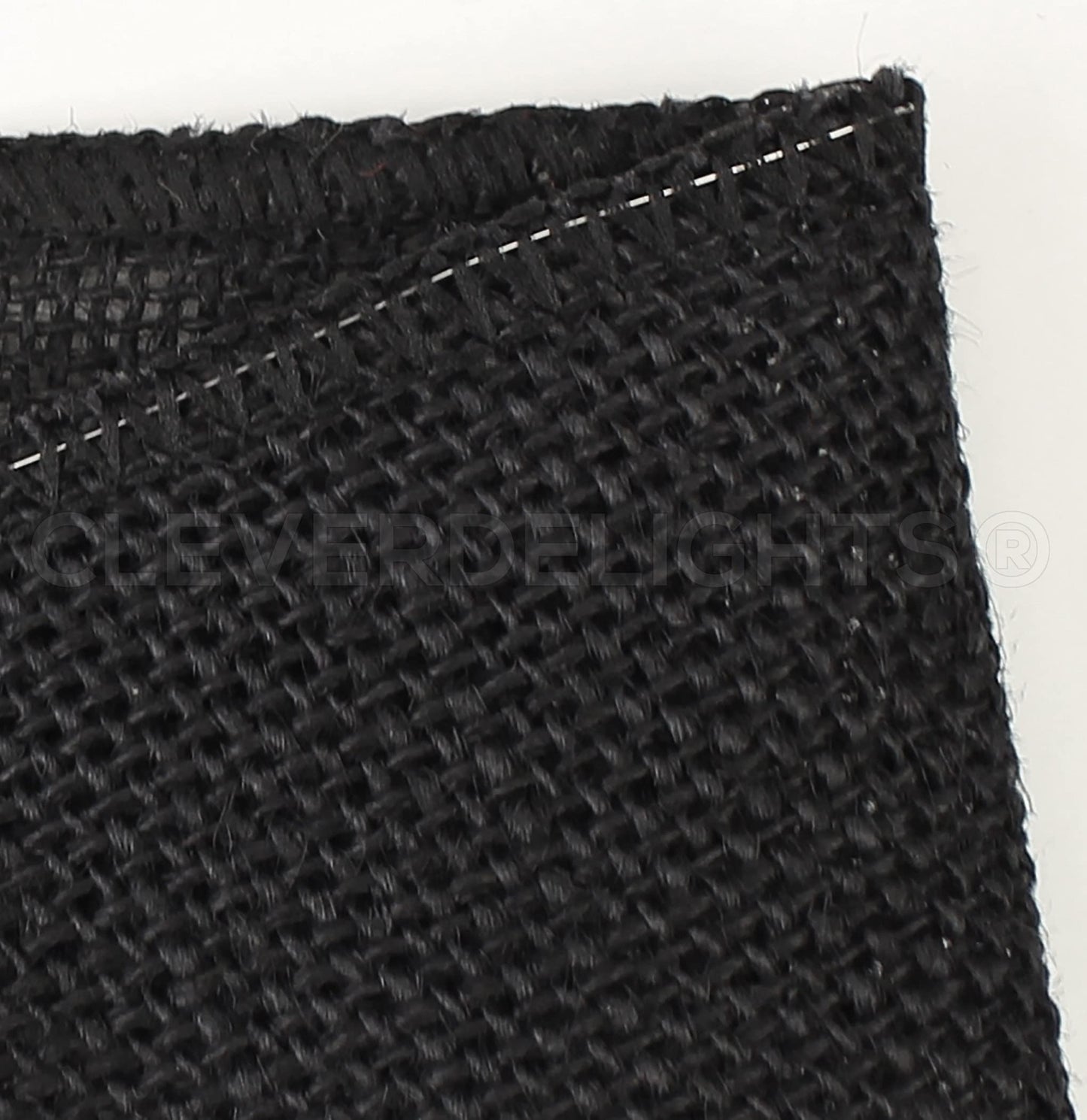 CleverDelights 6" Black Burlap Ribbon - Wired Edges - 10 Yards - Jute Burlap Fabric