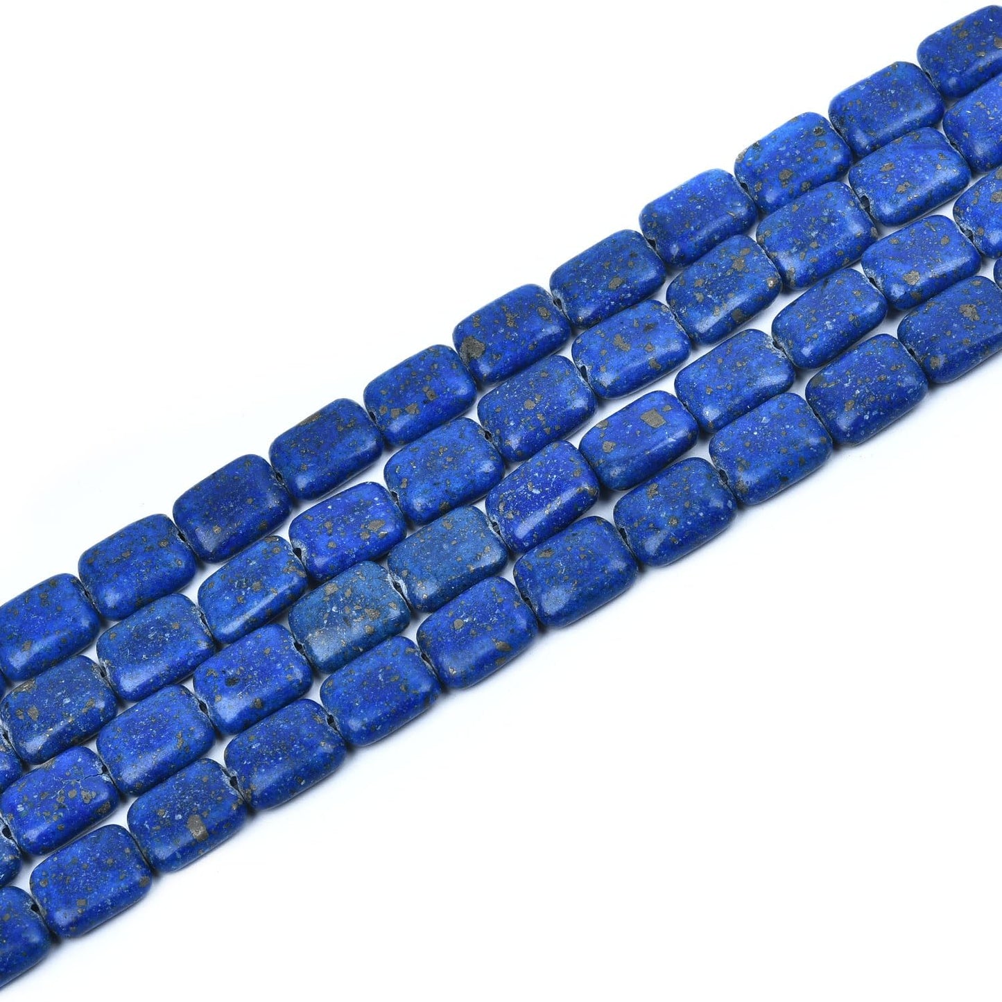 HAAMIIQII 10x8mm Lapis Lazuli Rectangle Stone Spacer Beads, Loose Gemstone Beads for Jewelry Making, DIY Bracelet, Necklace, Healing Crystal 15 Inch (40pcs)