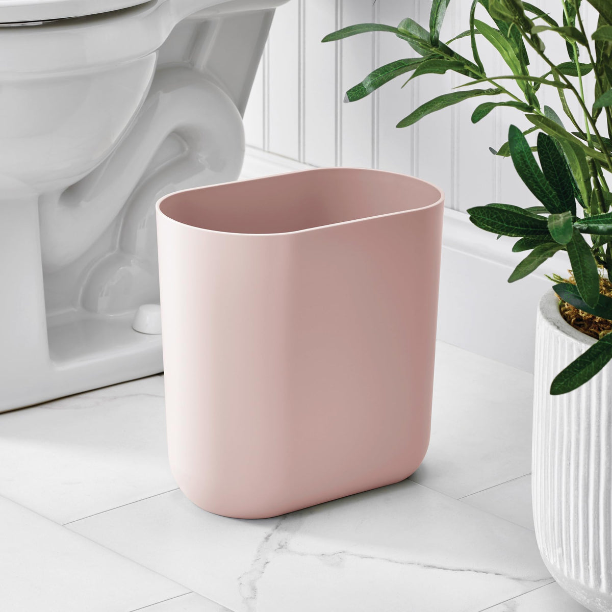 Small Slim Plastic Bathroom Trash Can (2 Count)