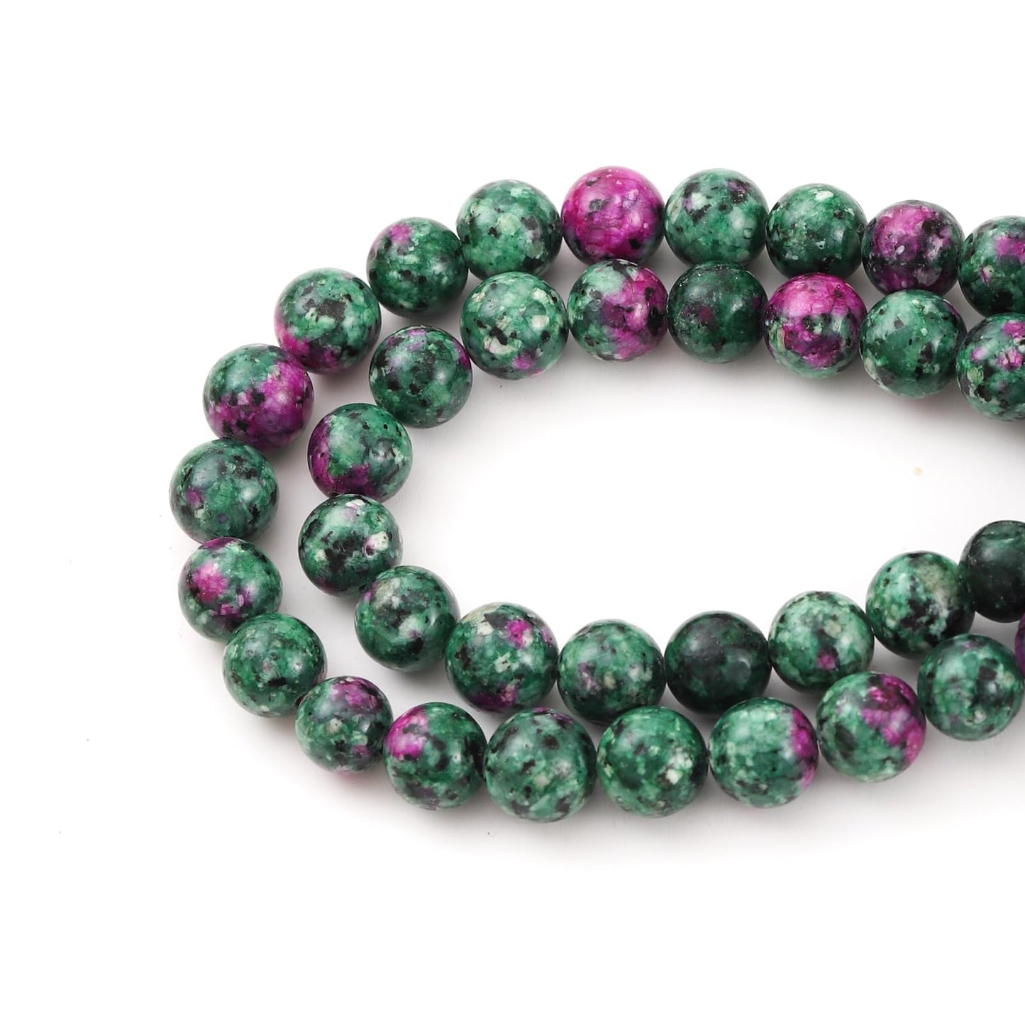 6mm 60pcs DIY Natural Ruby Zoisite Stone Beads Round Healing Crystal Gemstone Loose Beads for Jewelry Making Handmade Bracelet Necklace