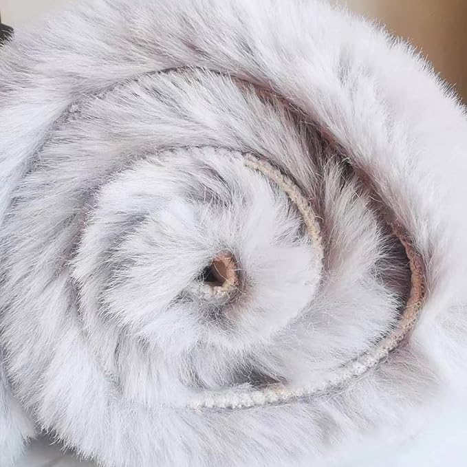 Ghouse Ultra Soft Faux Rabbit Fur Rug 5x8, Machine Washable Area Rugs for Bedroom Fluffy Rugs for Living Room, No-Shedding Carpet Sheepskin Rug Grey