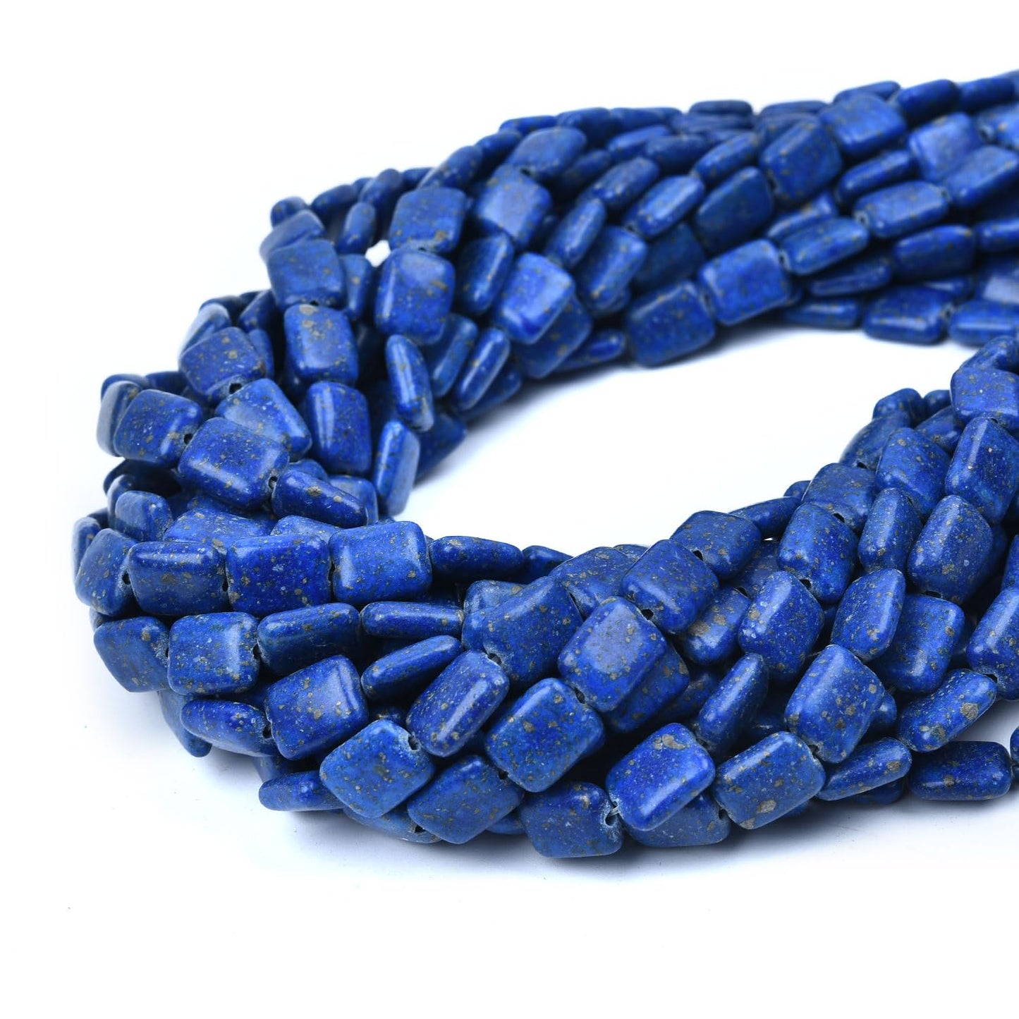HAAMIIQII 10x8mm Lapis Lazuli Rectangle Stone Spacer Beads, Loose Gemstone Beads for Jewelry Making, DIY Bracelet, Necklace, Healing Crystal 15 Inch (40pcs)