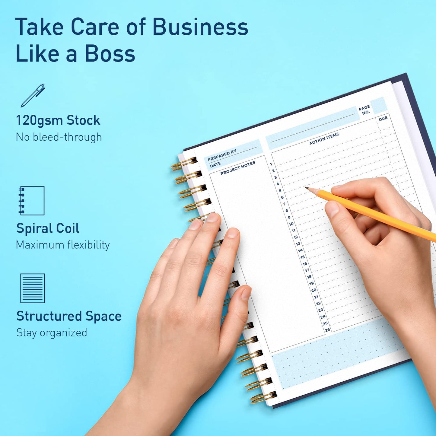 S&O Project Management Planner - Work Organizer Daybook– Assignment Schedule Notebook - Task Manager – Activity Notebooks for Work - Project Management Journal- 200 Pages, 8.25" x 9.3”