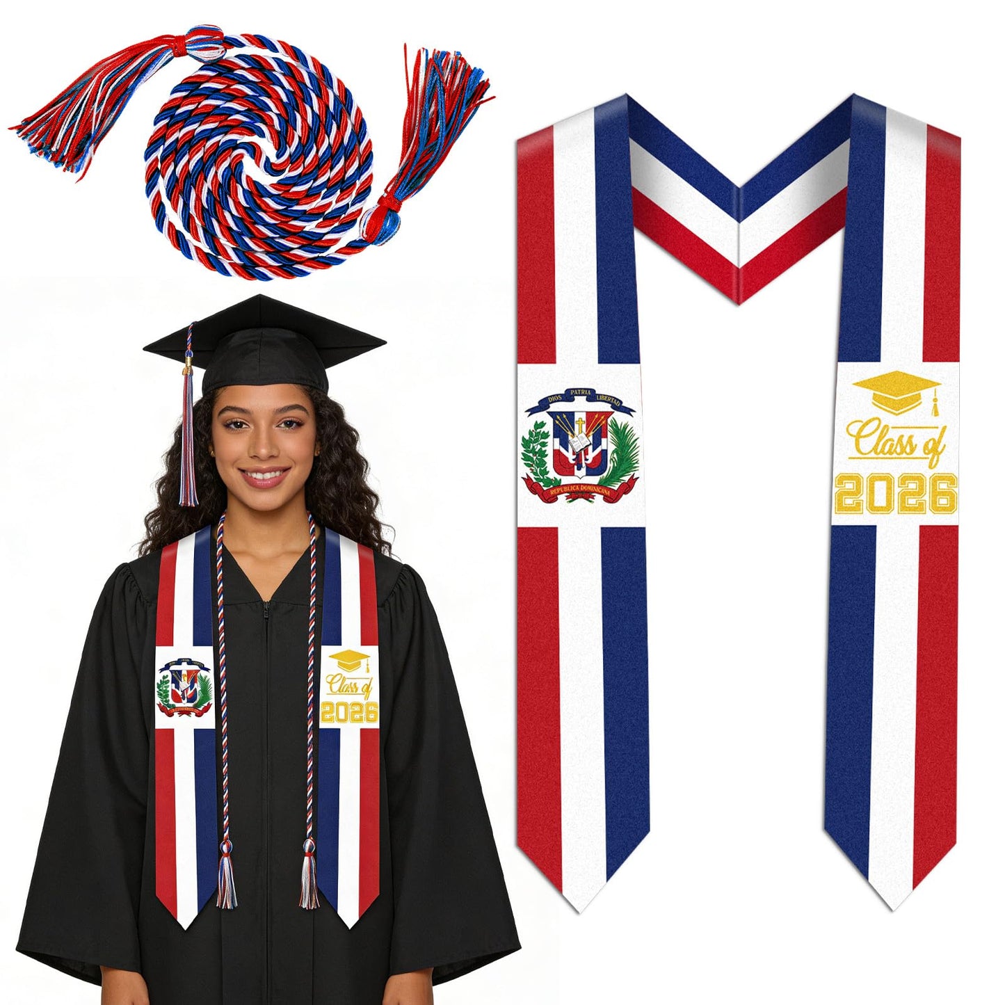 Silkovahamd 2026 Dominican Graduation Stole - Honor Cord, Class of 2026 Design for Dominican Graduates Ceremony Accessory Gifts