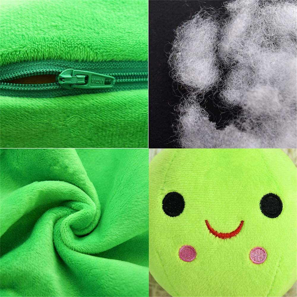 AOQI Giant Peas in A Pod Plush Toy Pea Pod Pillow Cute Pea Stuffed Toys Plant Doll Various Sizes (Green Beans,15.7''/40cm)