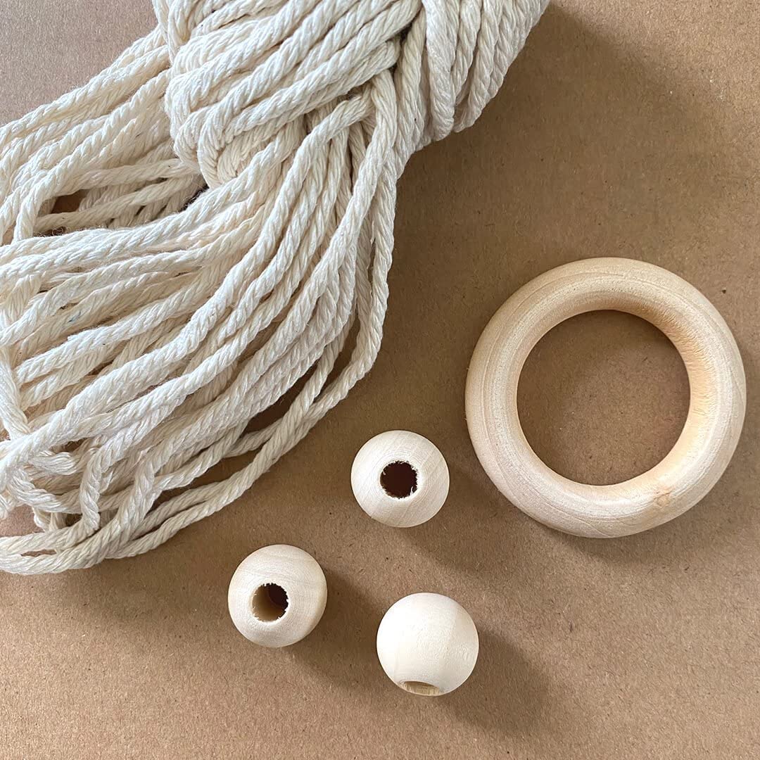 Calm Club 'Hang Time' Macrame Kit | Macrame Plant Hanger Kit | Macramé Hanging Planter Craft Kits | Mindfulness Gifts | Relaxation Arts and Crafts for Adults: Macrame Cord, Beads, Rings & Tutorial