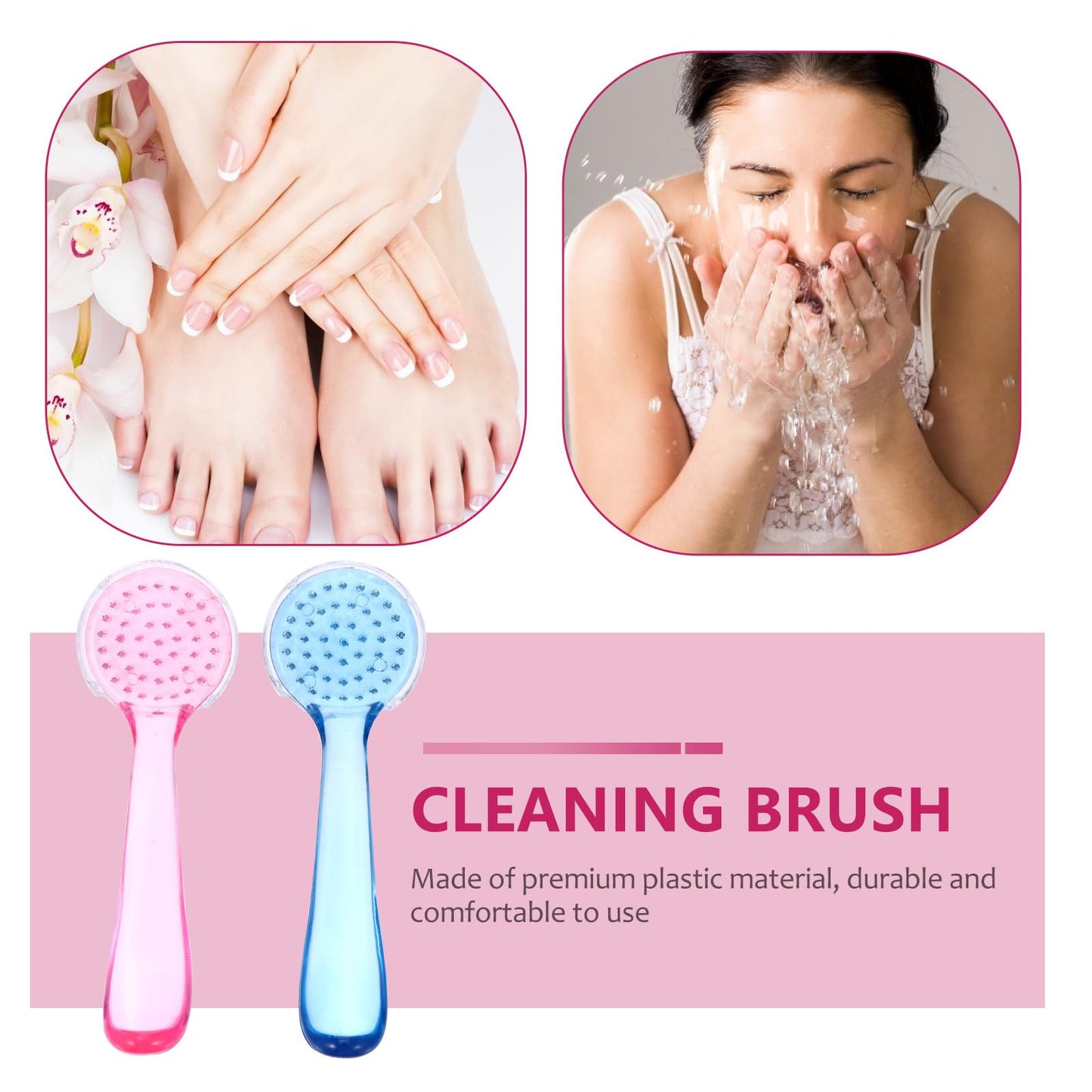 Healeved 10Pcs Fingernail Cleaning Brush with Handle Grip Nail Scrubber Brushes for Toes and Nails Cleaner Multi-Purpose Bulk Facial Cleansing Brush Set 5.12 Inch