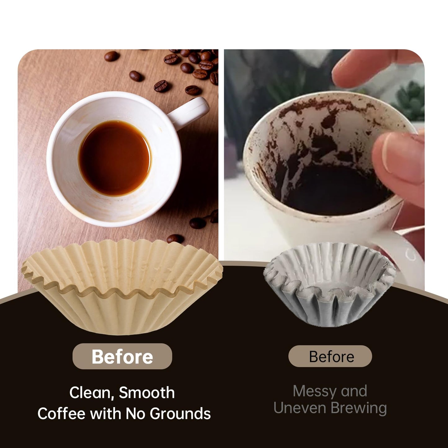 100 PCS Coffee Filters Compatible with Breville, Extra Large Basket Coffee Filters, Unbleached Disposable Paper, Smooth Brew Extraction, Will Not Tear or Clog, Ideal for Home Brewing