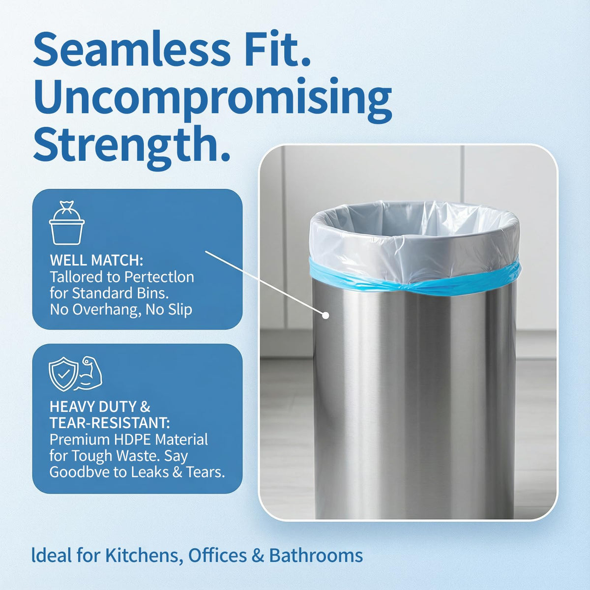 Small 3 Gallon Trash Bags Drawstring (150 Count)