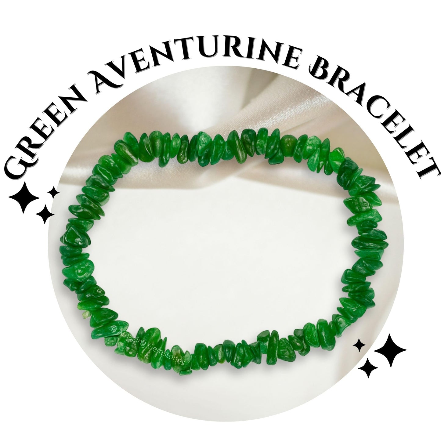 Amazing Gemstone Chips Bracelet (Green Aventurine)