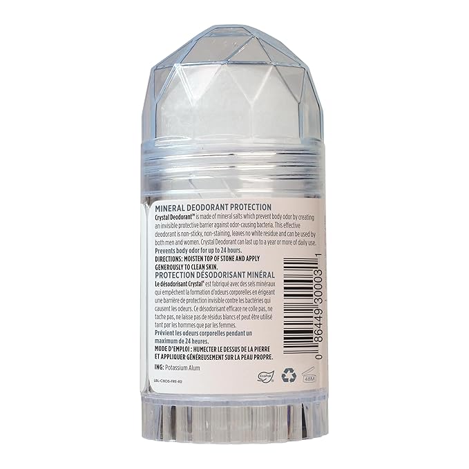 Crystal Mineral Deodorant Stick, Unscented 4.25 oz (Pack of 3)