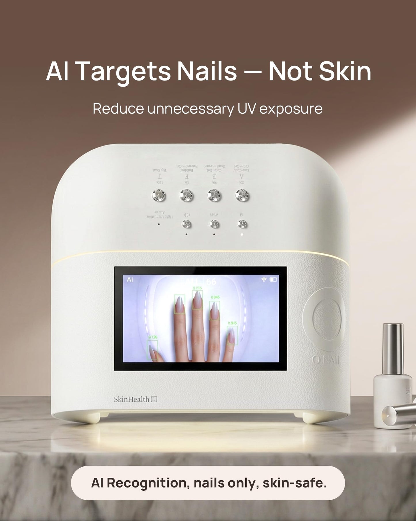 AI UV LED Best Nail Lamp-AI Precision Scan,Reduce Excess UV Skin Damage-2in1 AI Computer&Nail Dryer with HD Visible Screen,109 LEDs 2X Faster Curing,Nail Curing Lamp for Salon and Home Purple