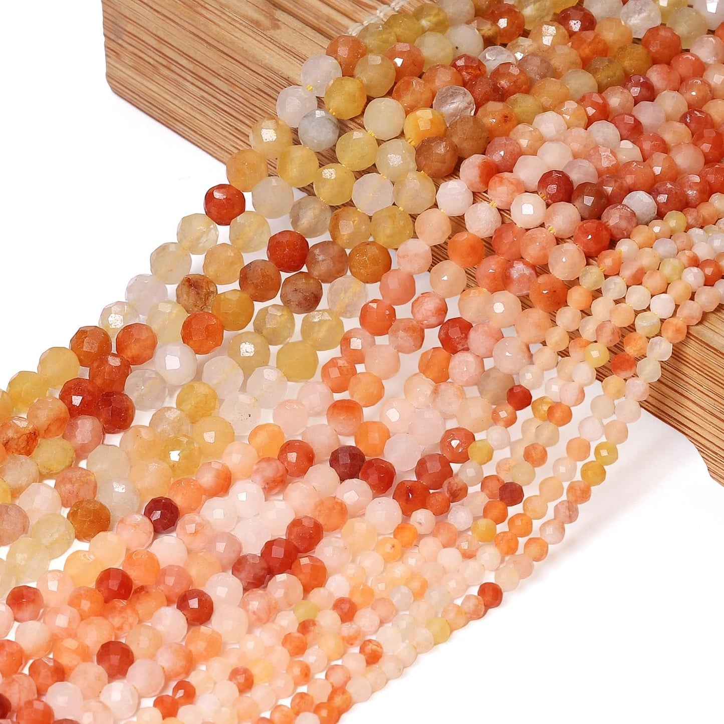 Song Xi 120pcs 3mm Natural Red Aventurine Gemstone Beads Faceted Round Loose Stone Beads for Jewelry Making (1 Strand)