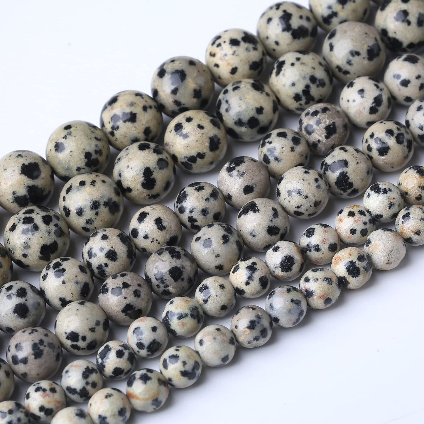 60PCS 6MM Natural Dalmatian Jasper Stone Beads Energy Healing Beads for DIY Jewelry Bracelet Necklace Making for Jewelry Making15Inch