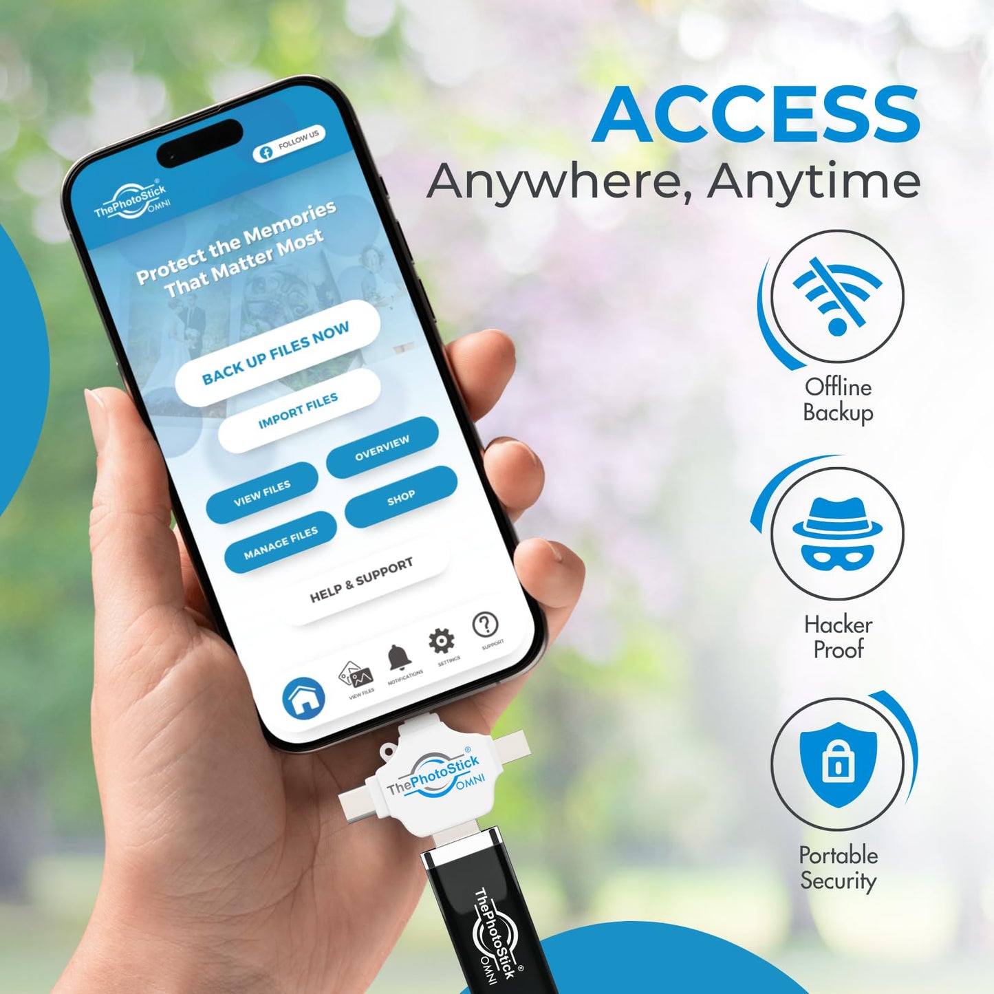 ThePhotoStick Omni 128GB - Secure Photo & Video Backup | ThePhotoStick Omni Protective Case - Water Resistant & Shockproof USB Storage