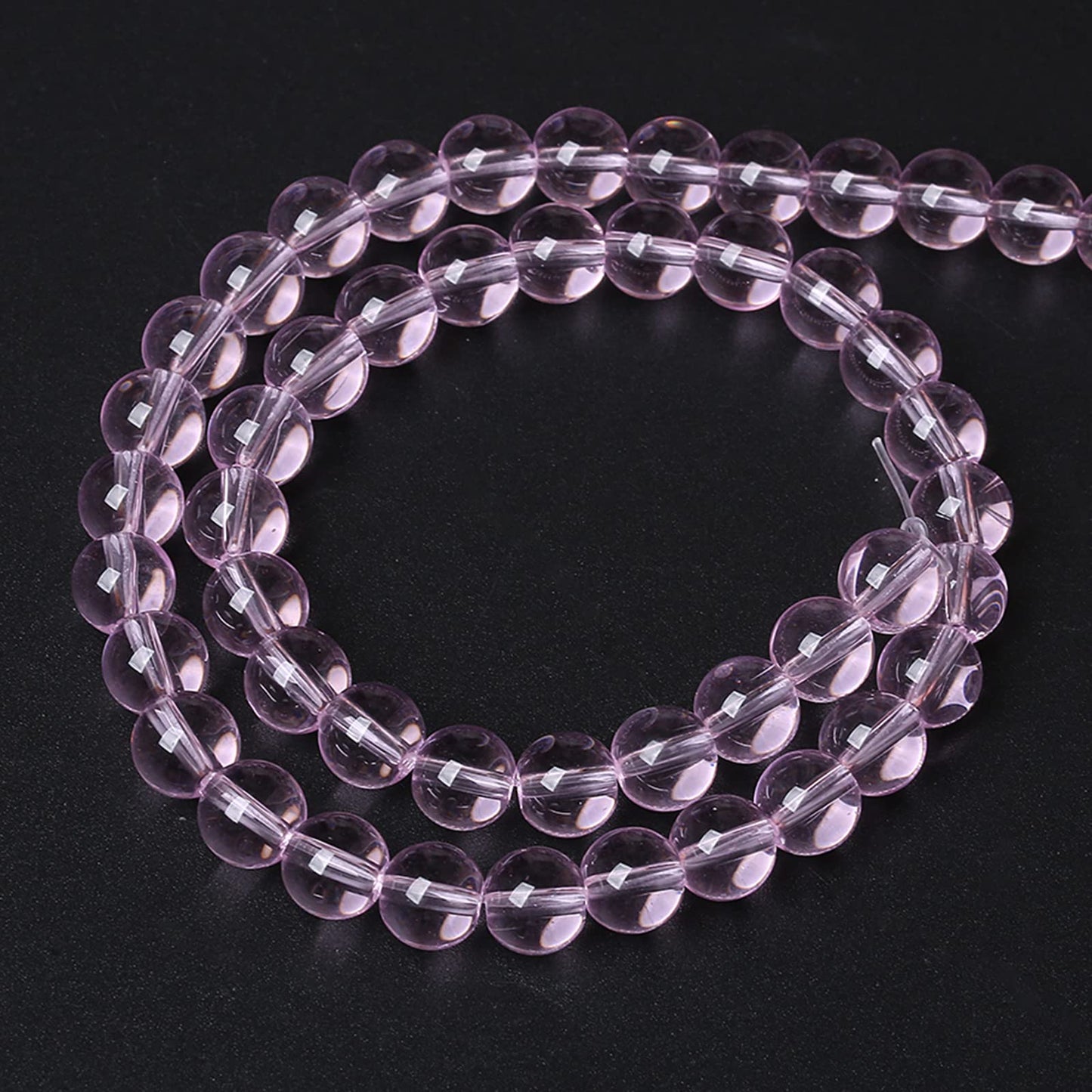 6MM 63PCS Light Pink Glass Spacer Loose Beads for Jewelry Making DIY Bracelet Necklace