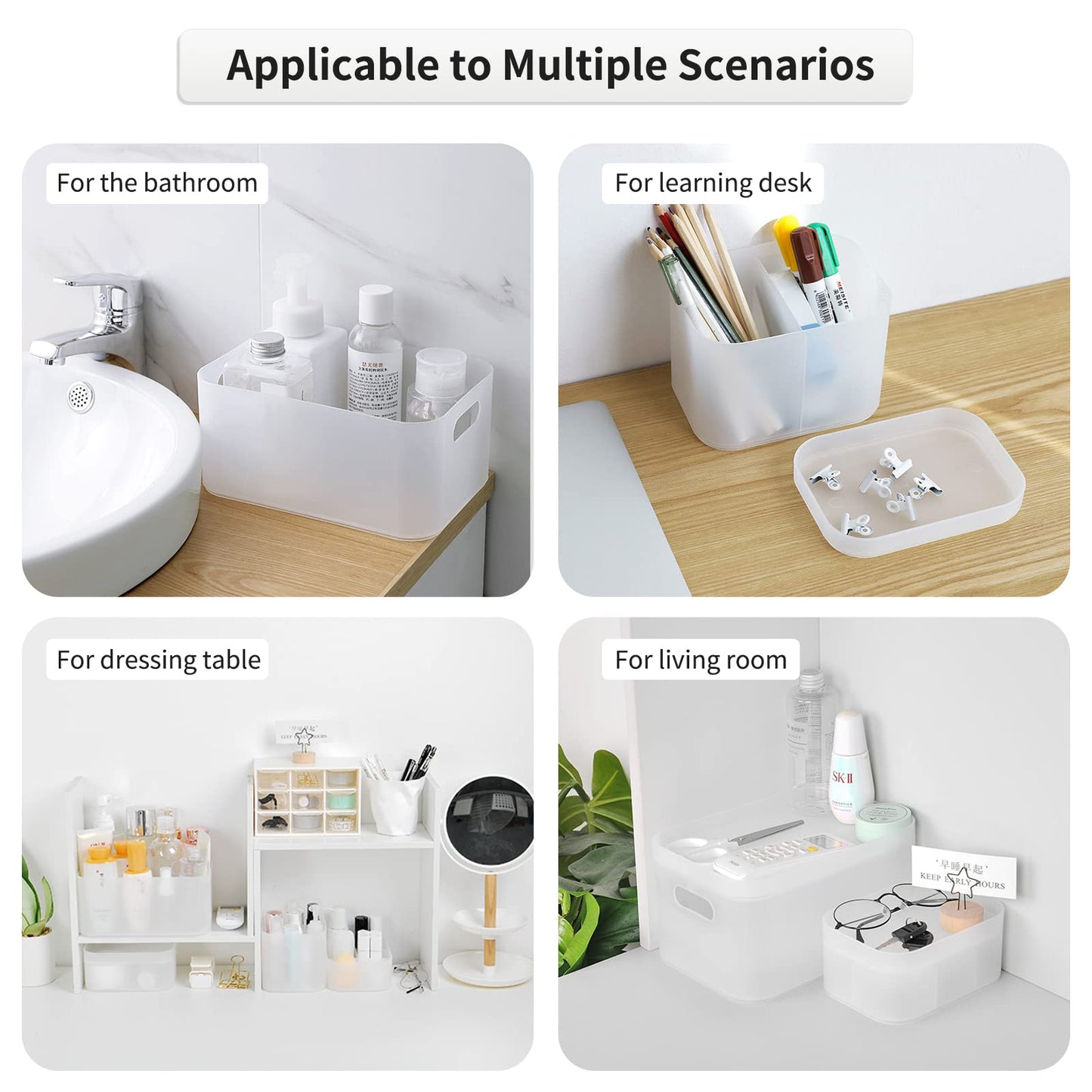 OCHEAL Makeup Organizer Case Set: Stackable Clear Vanity Storage - Multi-size Holder for Makeup, Jewelry, Toiletries