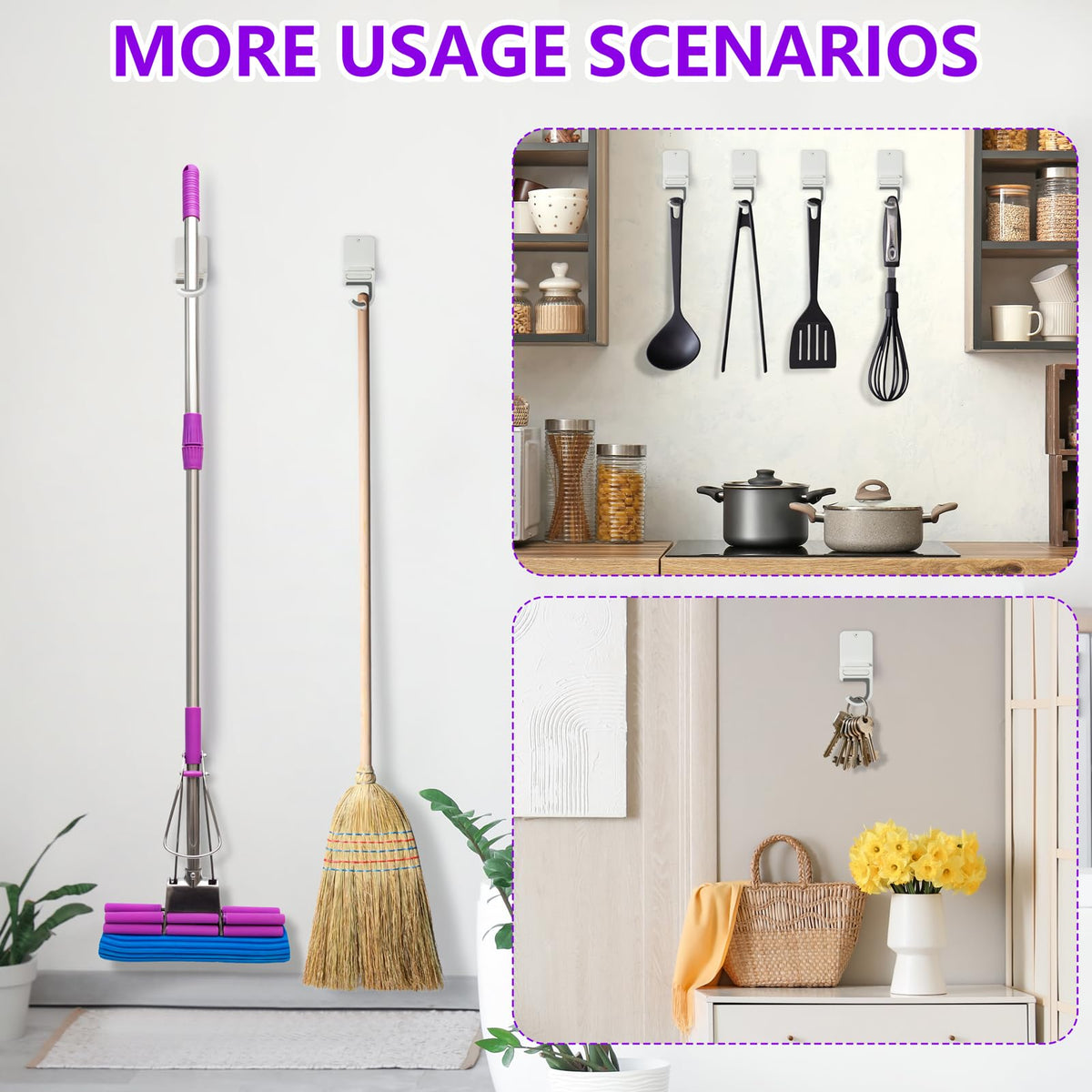Broom and Mop Holder Wall Mount