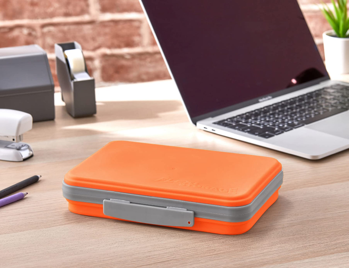 It's Academic Flexi Storage Box with Lid, Collapsible Pencil Case Design for Craft and School Supplies, 3-Pack