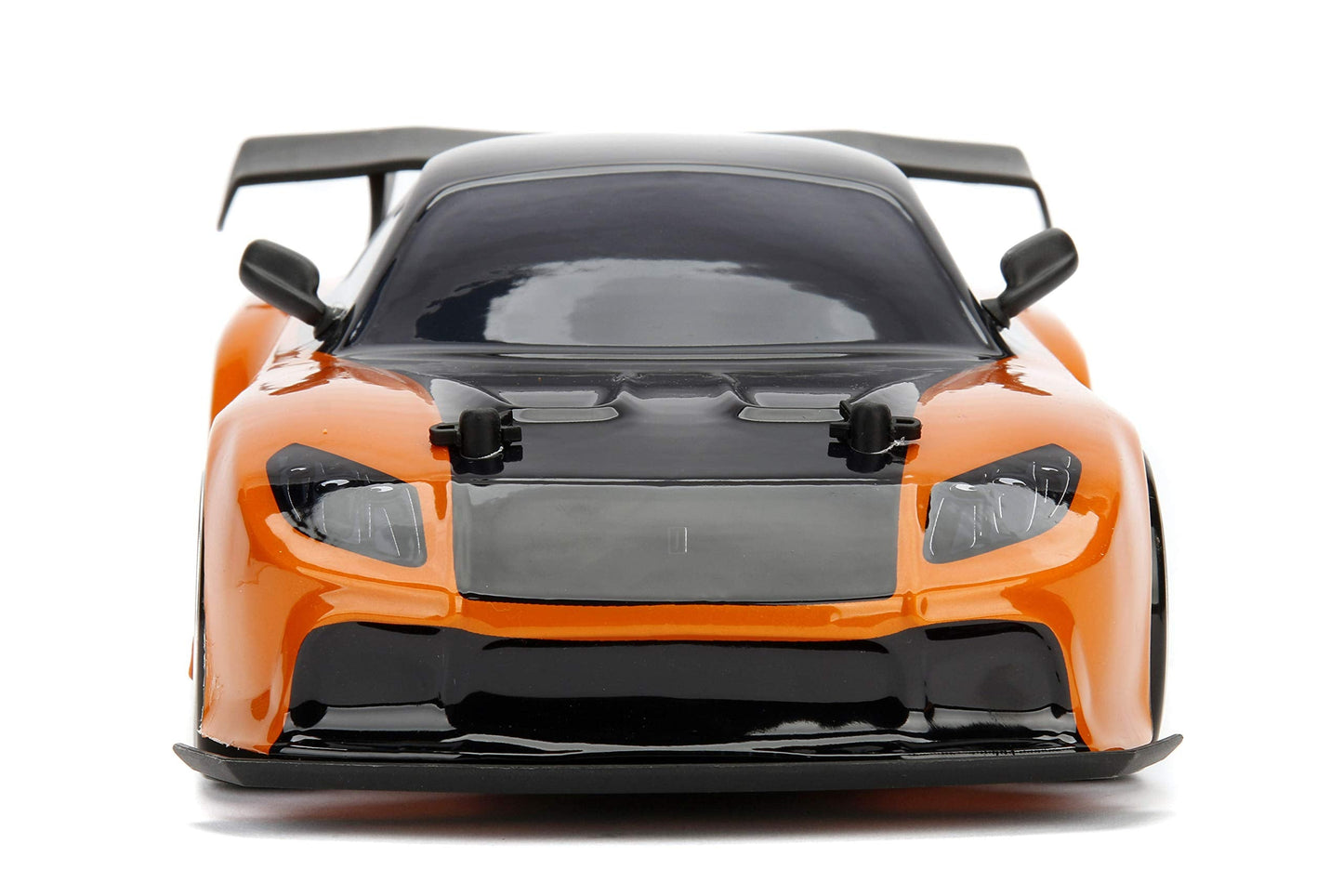 Jada Toys Fast & Furious Han’s Mazda RX-7 Drift RC Car, 1: 10 Scale 2.4Ghz Remote Control Orange & Black, Ready to Run, USB Charging (Standard) (99700)
