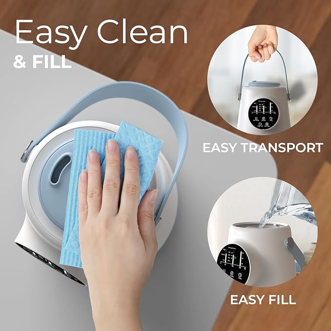 Upgraded 2.5L Top Fill Humidifier – Everlasting Comfort Quiet Cool Mist Air Moisturizer for Bedroom, Home, Nursery & Large Room, Easy-Clean, Soothing Hydration for Adults, Baby & Kids