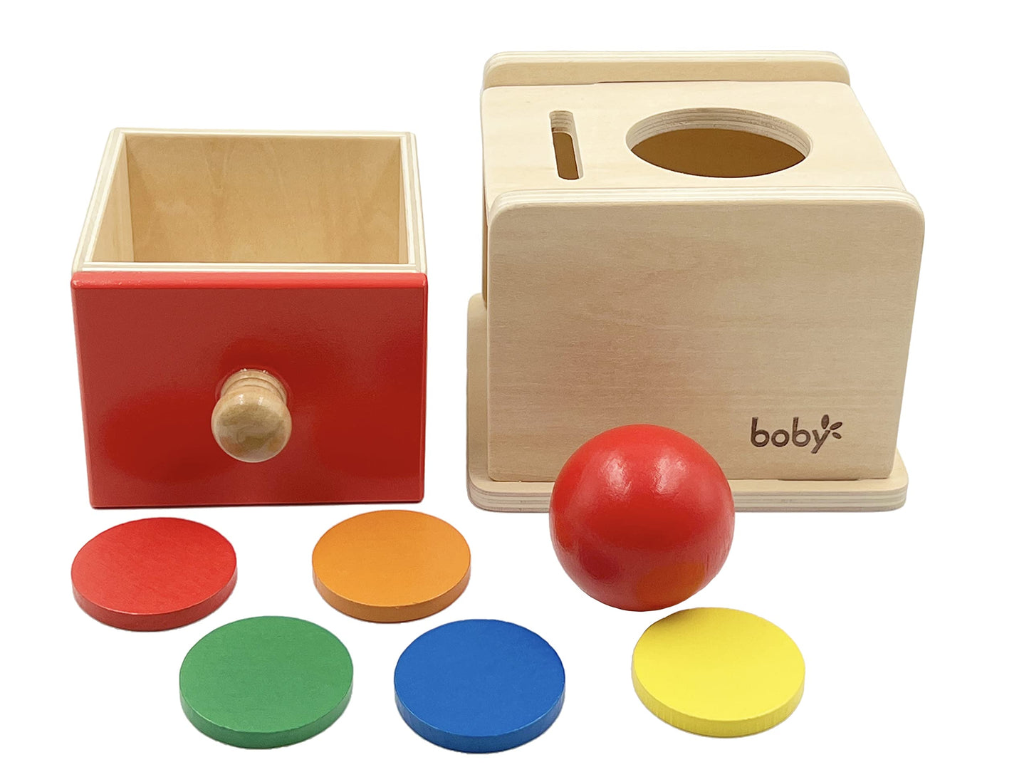 Dailyfunn Montessori Toys Coin&Ball 2-in-1 Drop Box Object Permanence Box for Infant Baby Preschooler 6-24 Months