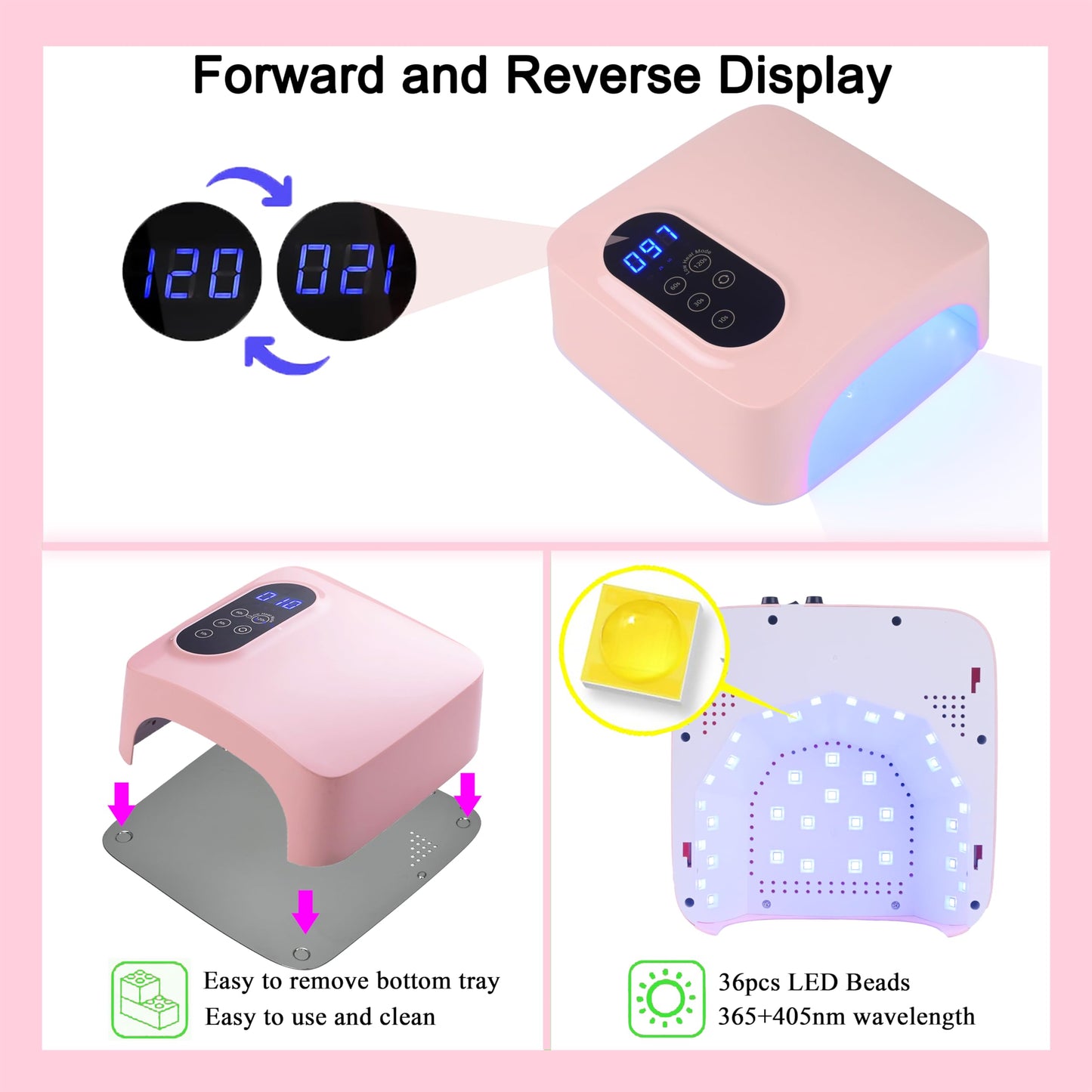 UV Foot Lamp, 78W Rechargeable UV Lamp for Feet, LED Nail Dryer with Hidden Telescopic Bracket, Cordless Nail Gel Polish Curing Floor Light for Nails and Toenail