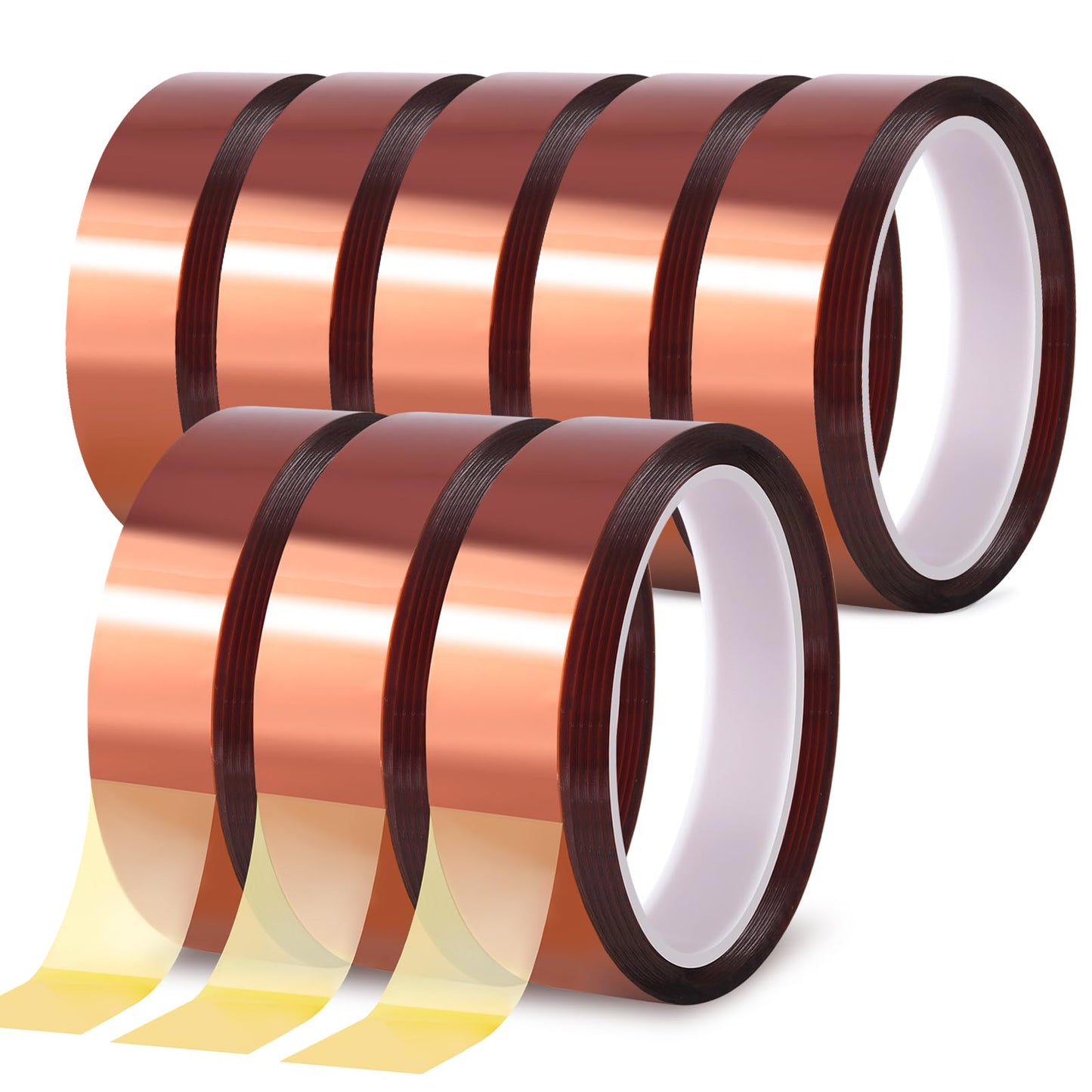 Fyguard 8 Rolls 20mm×25m (82Ft) Heat Resistant Tape, High Temperature Transfer Tape for Sublimation Heat Press Electronic Soldering Masking, No Residue