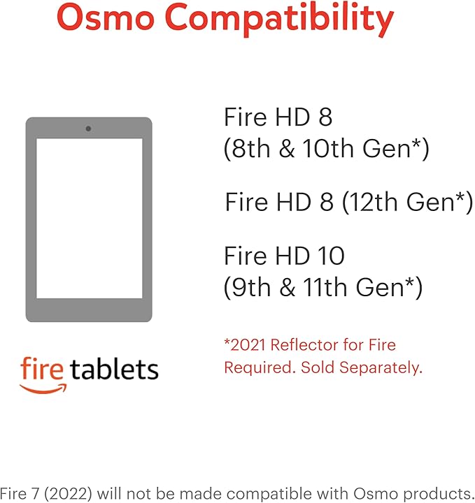 Osmo - Genius Starter Kit for Fire Tablet-5 Educational Learning Games-Ages 6-10-Spelling, Math & Creativity-STEM Toy Gifts-Boy & Girl-Ages 6 7 8 9 10(Osmo Fire Tablet Base Included-Amazon Exclusive)