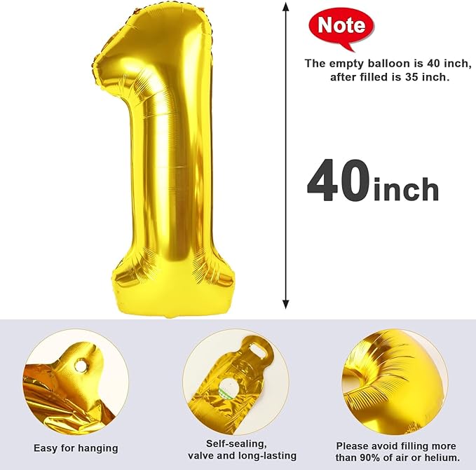 Number 30 Balloon, 40 Inch Happy 30th Birthday Decoration for Her Him, Gold Foil Number Balloons for Celebration Engagement Memorial Day's Big Event Supplies