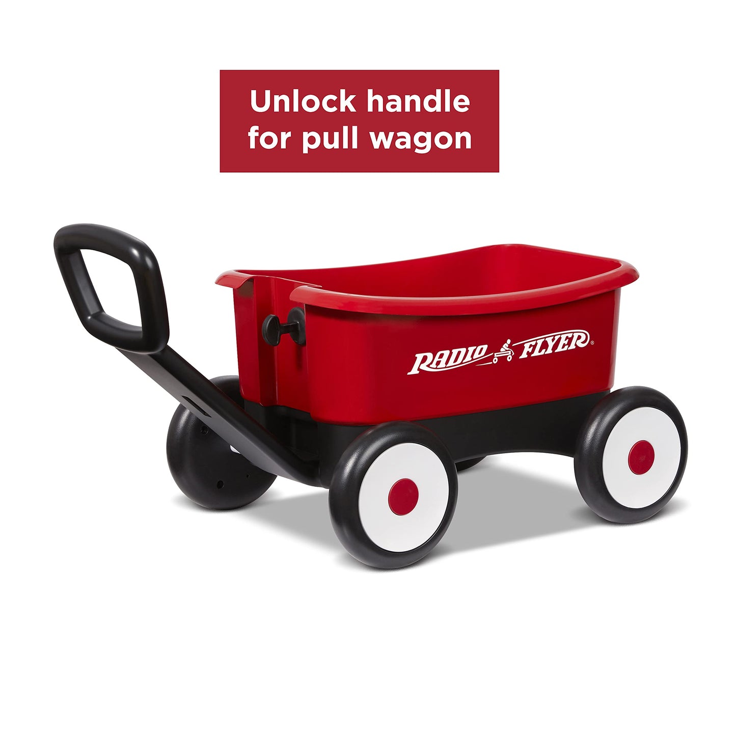 Radio Flyer Push & Pull Walker Wagon with Teddy Bear, Red, for Kids 1-4 Years Old, Locking Handle for Stability, Baby Push Walker Converts to Pull Wagon, for Indoor & Outdoor Play