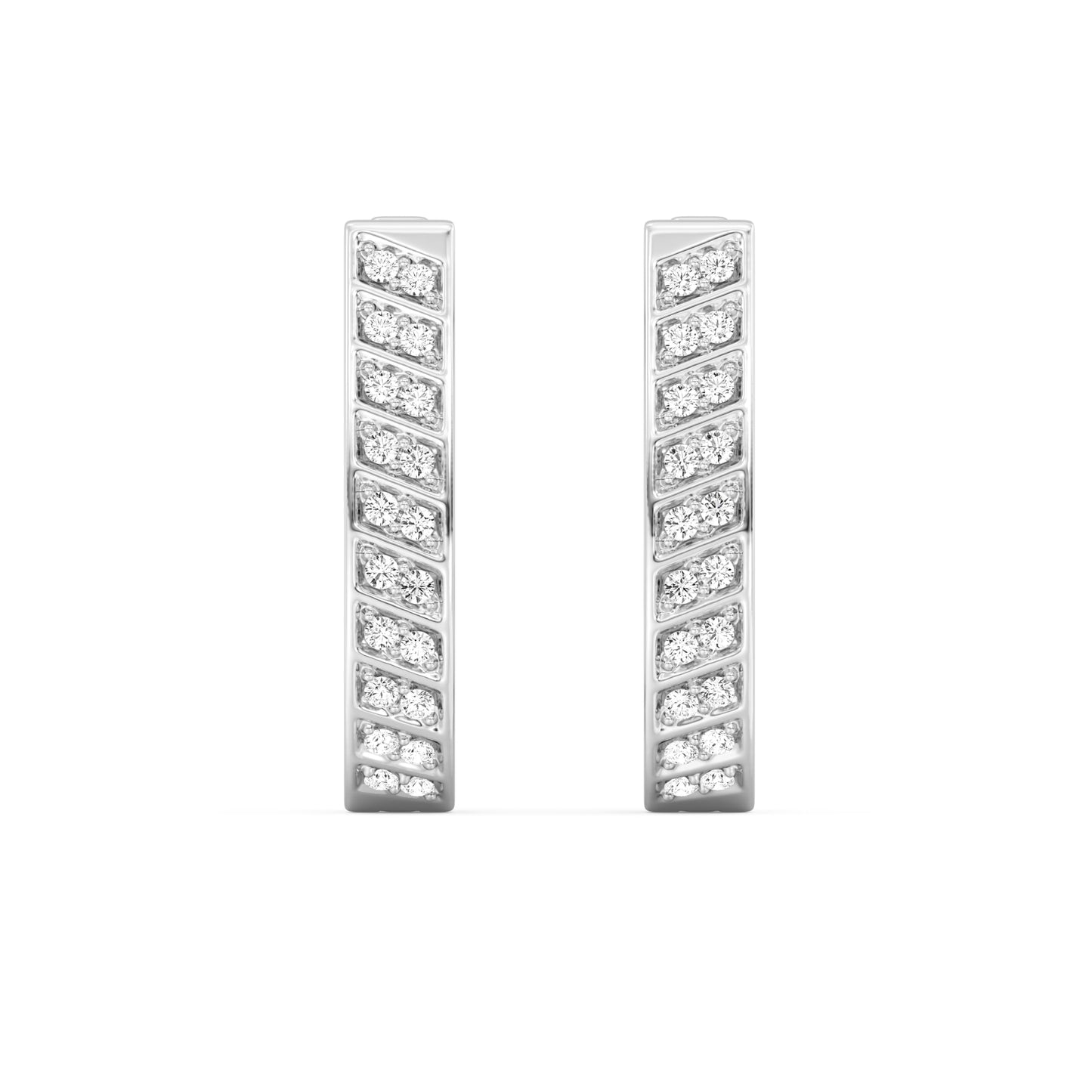 Gilded 1/2 ct. T.W. Lab Diamond (SI1-SI2 Clarity, F-G Color) and Sterling Silver Hoop Earrings