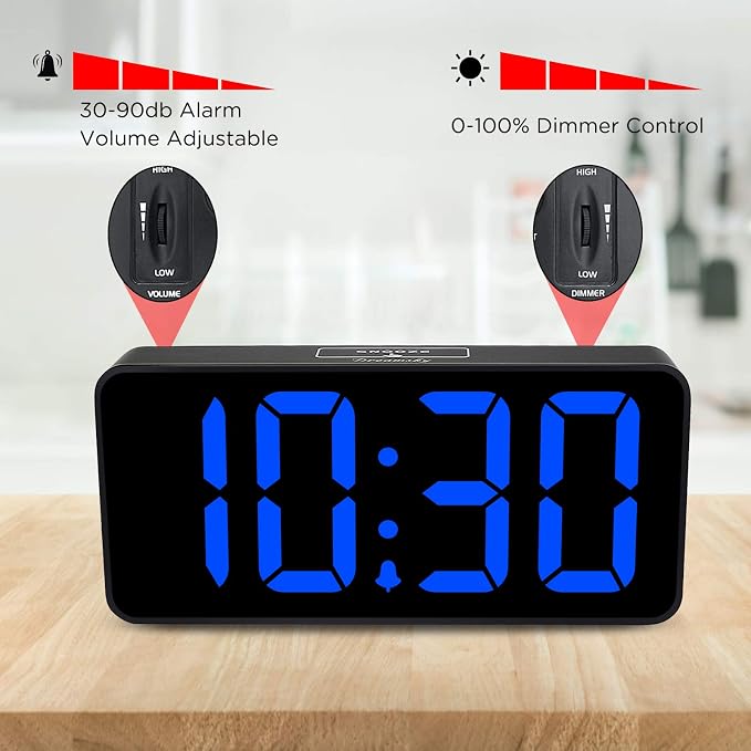 DreamSky Large Digital Alarm Clock Big Number for Seniors/Visually Impaired