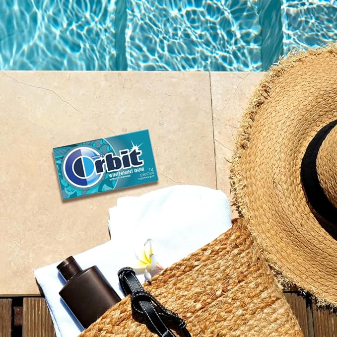 ORBIT Gum Wintermint Sugar-Free Chewing Gum, 12 Packs Bulk, 14 Pieces Each (168 Total)
