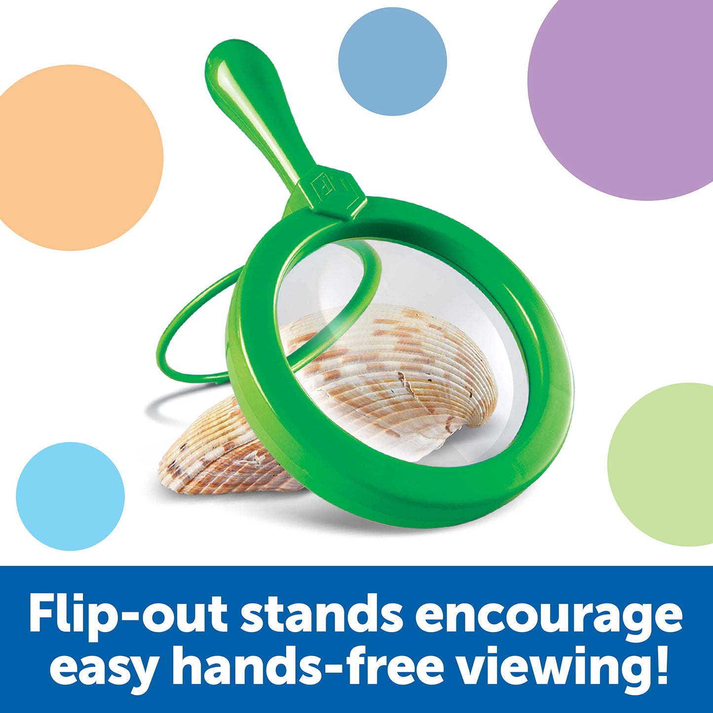 Learning Resources Jumbo Magnifiers - 6 Pieces, Ages 3+ Toddler Learning Toys, Exploration Toys for Kids, Magnifiers for Kids
