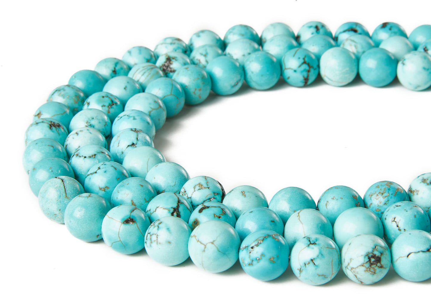 100pcs 8mm Turquoise Beads Natural Gemstone Beads Round Loose Beads for Jewelry Making