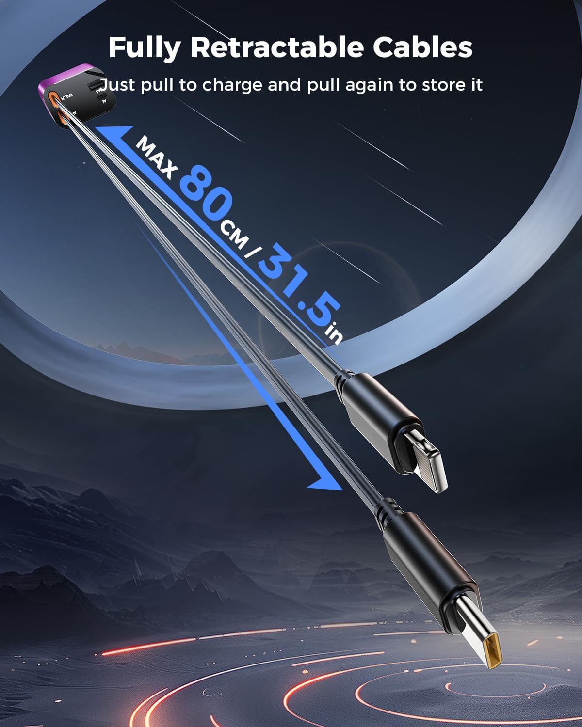 [2024 Upgraded] 4 in 1 Retractable Car Charger, SUPERONE Smaller Fast Car Phone Charger 69W with Cord, USB C and iPhone Car Charger Adapter, Compatible iPhone 15/15 Pro Max/14/13/12/11, Sumsung