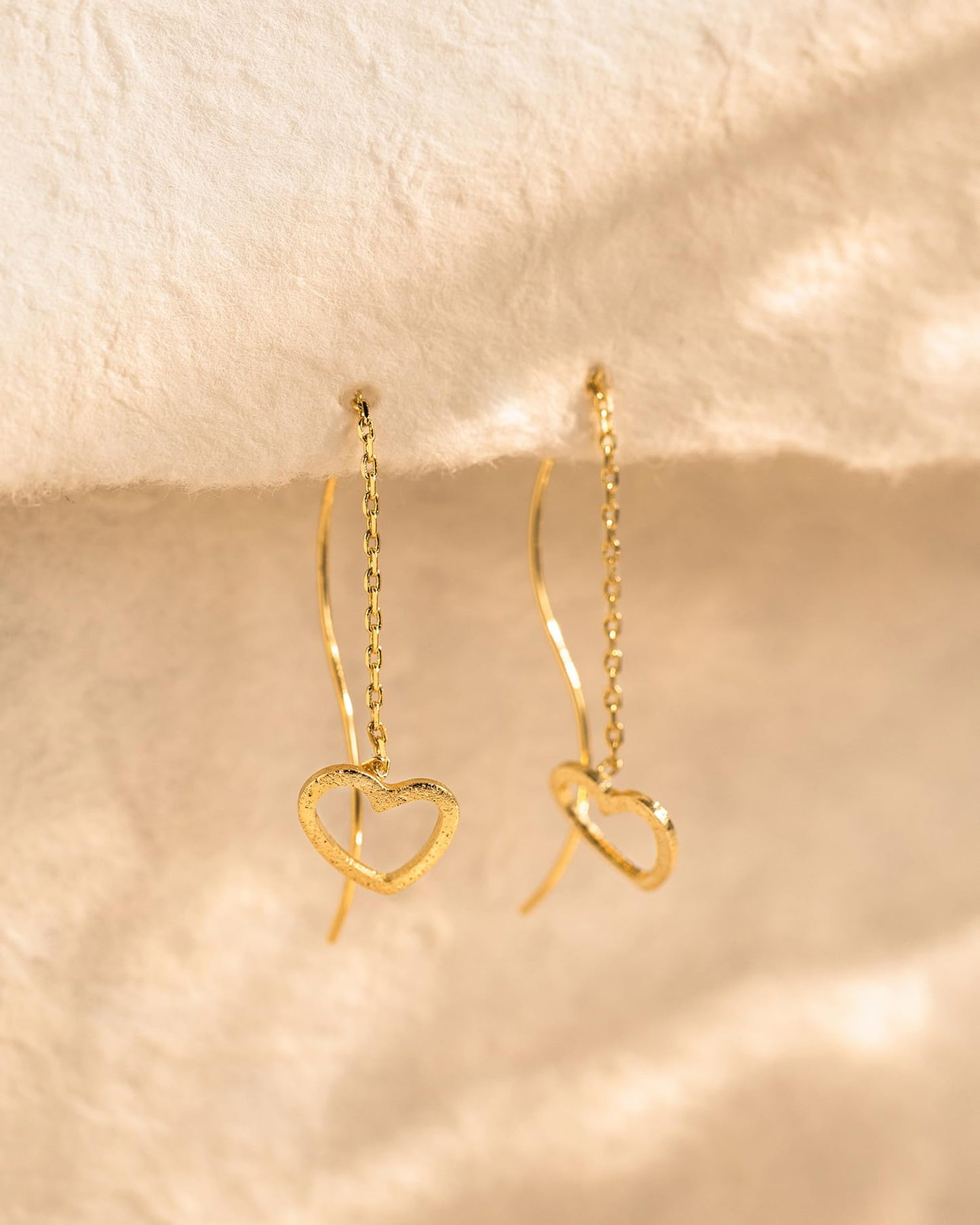PRTGL Dangle Earrings for Women - 14K Gold Plated Love Heart Long Dangle Earrings for Women Wedding Bridal Bridesmaid