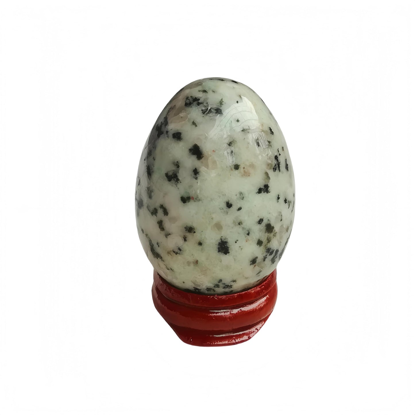 Sunshcat Natural Sesame Jasper Egg Shaped Meditation Chakra and Home Decor Balance Crystals and Healing Stones Statue Set,35 * 50mm Easter and Thanksgiving Gift,with Wooden Bracket