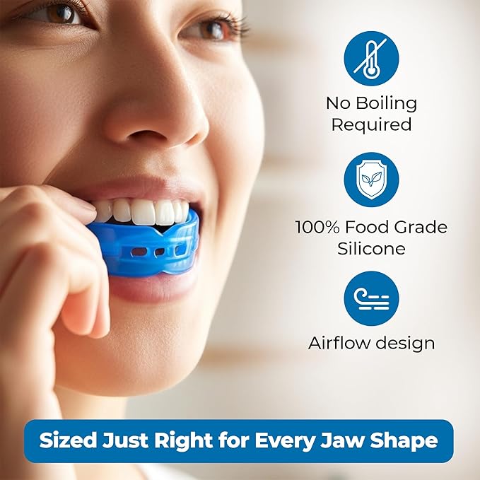 Reviv Mouth Guard for Grinding Teeth at Night | Food-Grade Silicone Night Guard | Bite Guard for Teeth Clenching Nighttime Protection During Sleep for Men & Women as Anti Jaw Clenching (Large Adults)