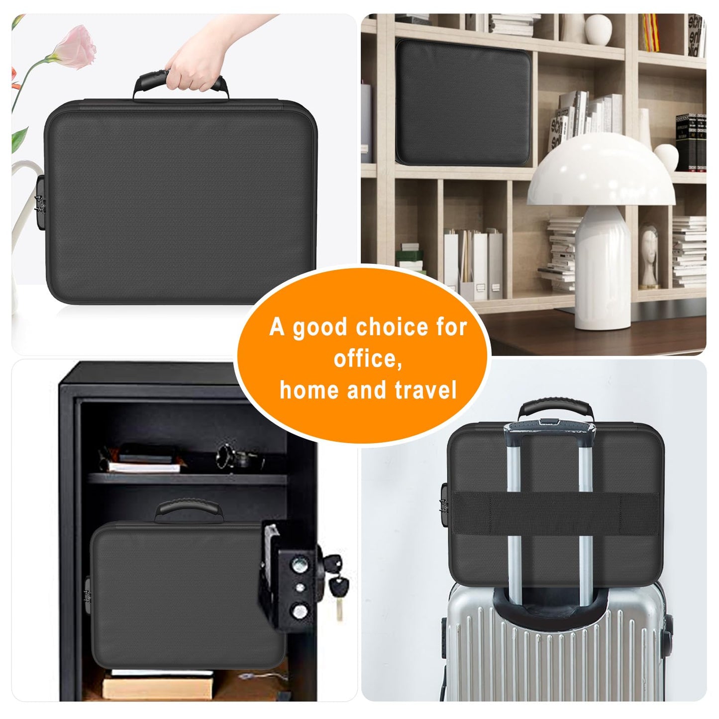 DocSafe 5200°F Document Organizer with Lock, Upgraded Heat Insulated Fireproof＆Water-Resistant Box 8 Layers File Organizer, Portable Home Travel Safe Storage for Important Documents and More