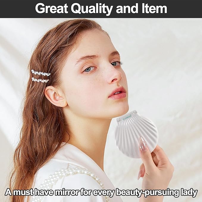 Mini Compact Mirror for Travel - 3.5" Portable, 2-Sided, Lightweight & Shatterproof, Folding Hand Held Mirror, Unique Gift for Women