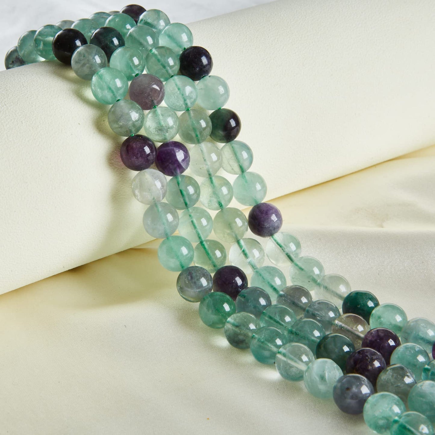 60pcs 6mm Fluorite Beads Natural Gemstone Beads Round Loose Beads for Jewelry Making