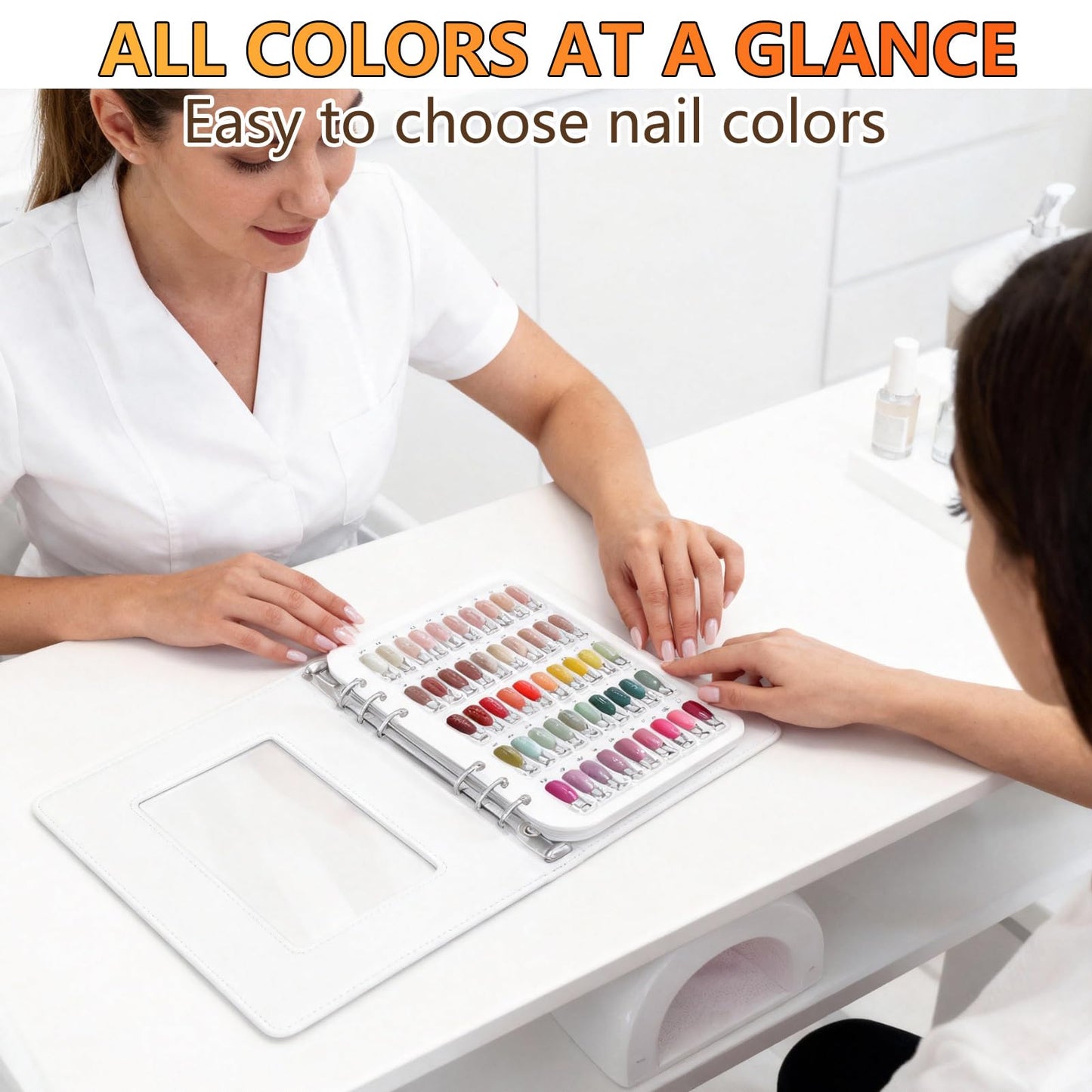 I·B·N G Upgraded Nail Color Swatches Nail Sample, Detachable 150 Nail Polish Color Display Book with Clear Nail Tips, C11